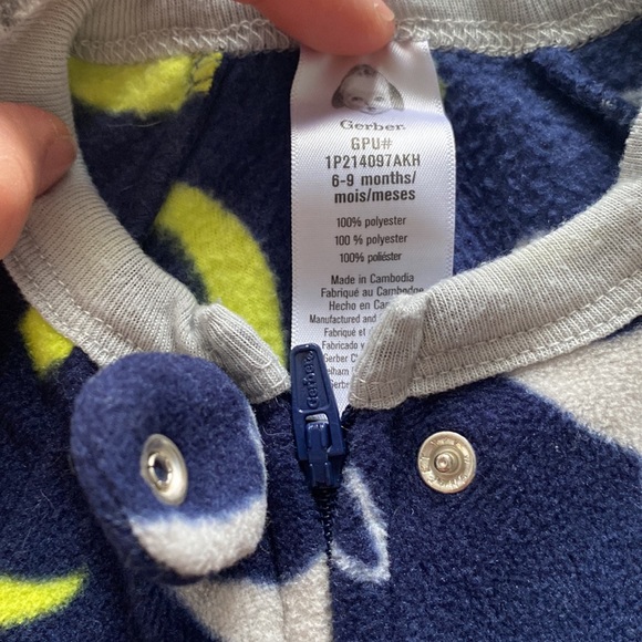 Long Sleeve Fleece Dinosaur Footed Pajamas - Picture 6 of 11